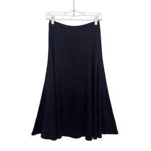 Peruvian Connection black a-line Pima cotton knit skirt midi medium lagenlook M